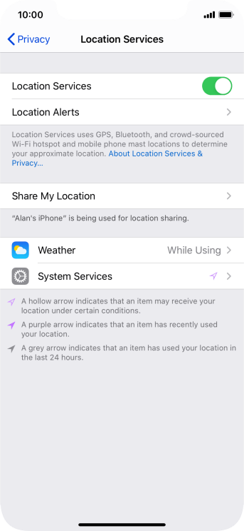 turning on gps on iphone