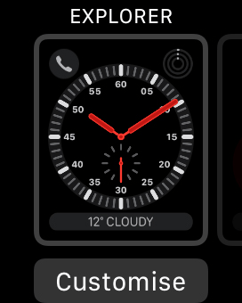 apple watch series 3 home screen