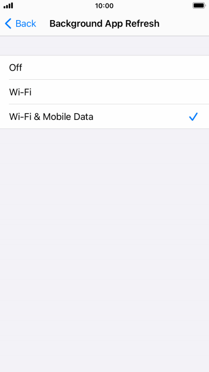 Choose settings for background refresh of apps - Apple iPhone SE (2020) -  Optus