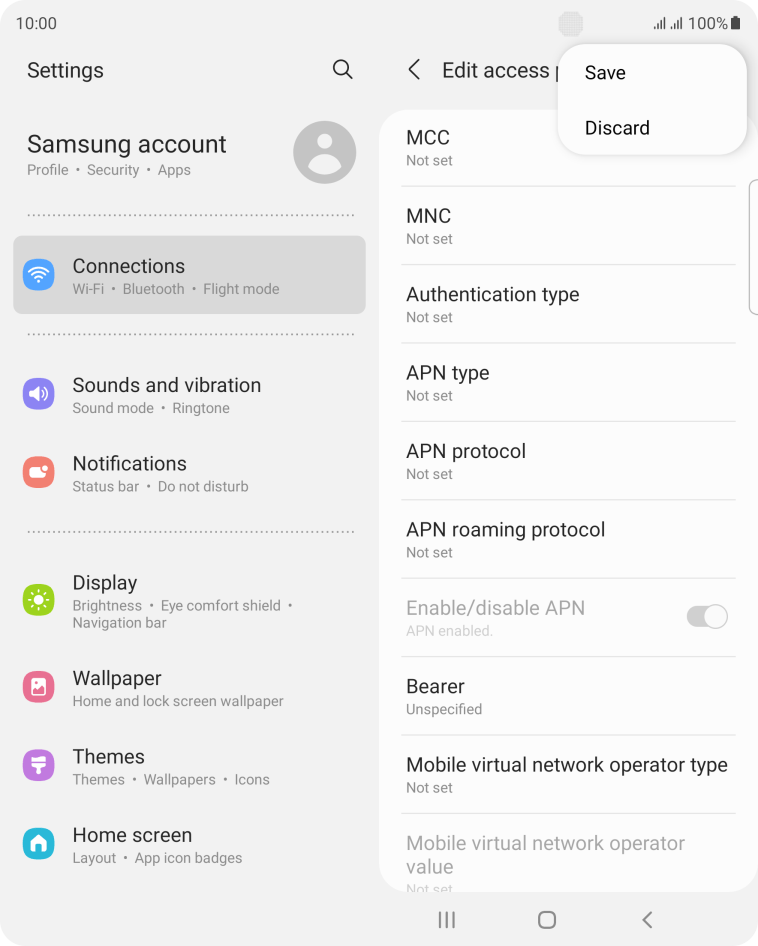 Set up your mobile phone for MMS Samsung Galaxy Z Fold3 5G Optus