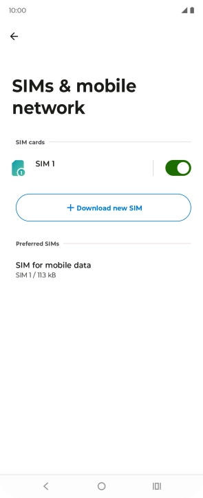Press the name of the SIM.