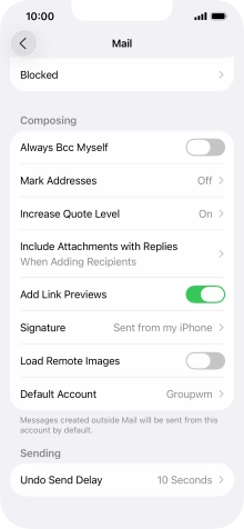 Press Default Account.