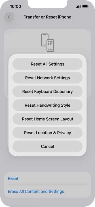 Press Reset All Settings.