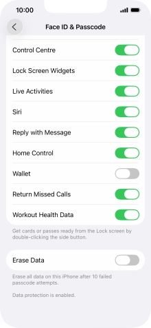 Press the indicator next to 