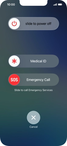 Press and drag the power off icon right.