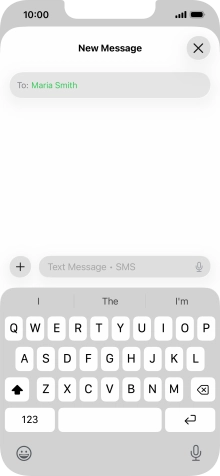 Press the microphone icon and say the required text.