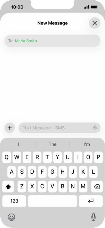 Press the microphone icon and say the required text.