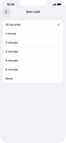 Press the required setting.