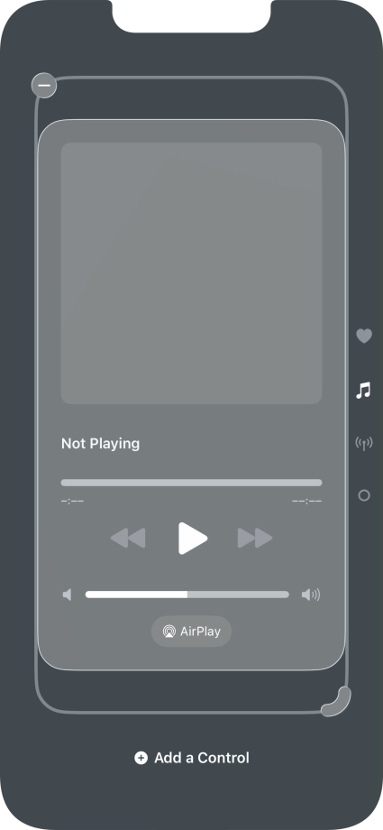 Press the remove icon on the required Control Centre page to remove it from Control Centre.