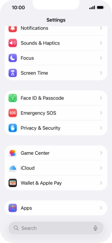 Press Face ID & Passcode.