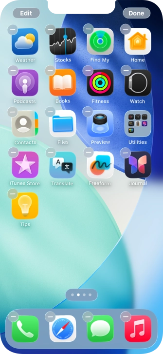 Press the home screen icon.