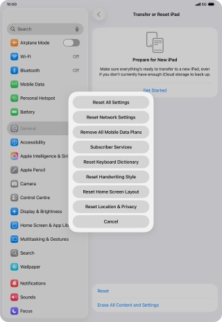 Press Reset All Settings.