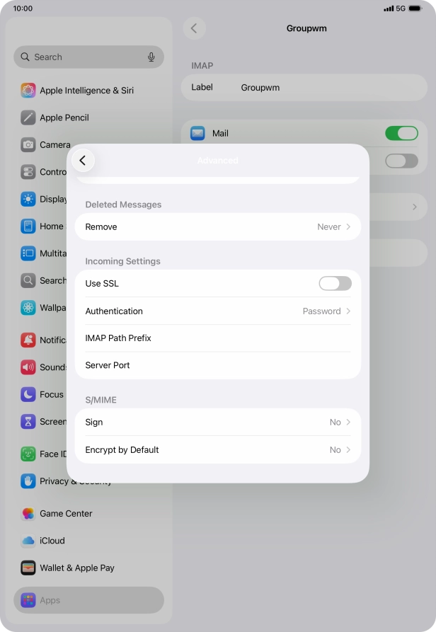 Press the indicator next to 