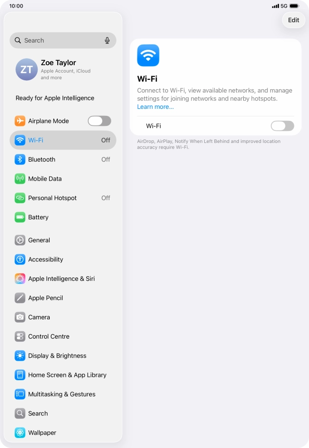 Press the indicator next to 