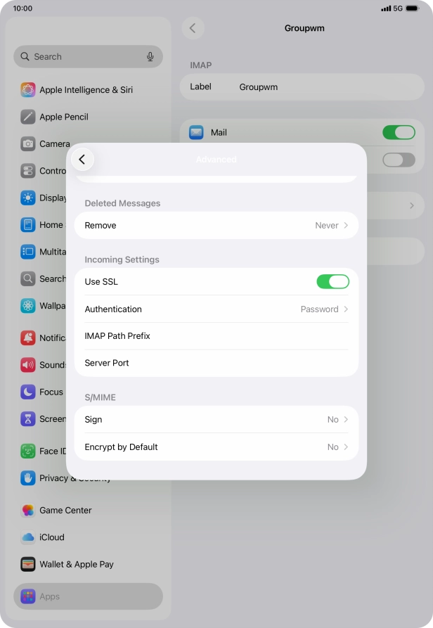 Press Authentication.