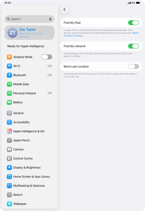Press the indicator next to 