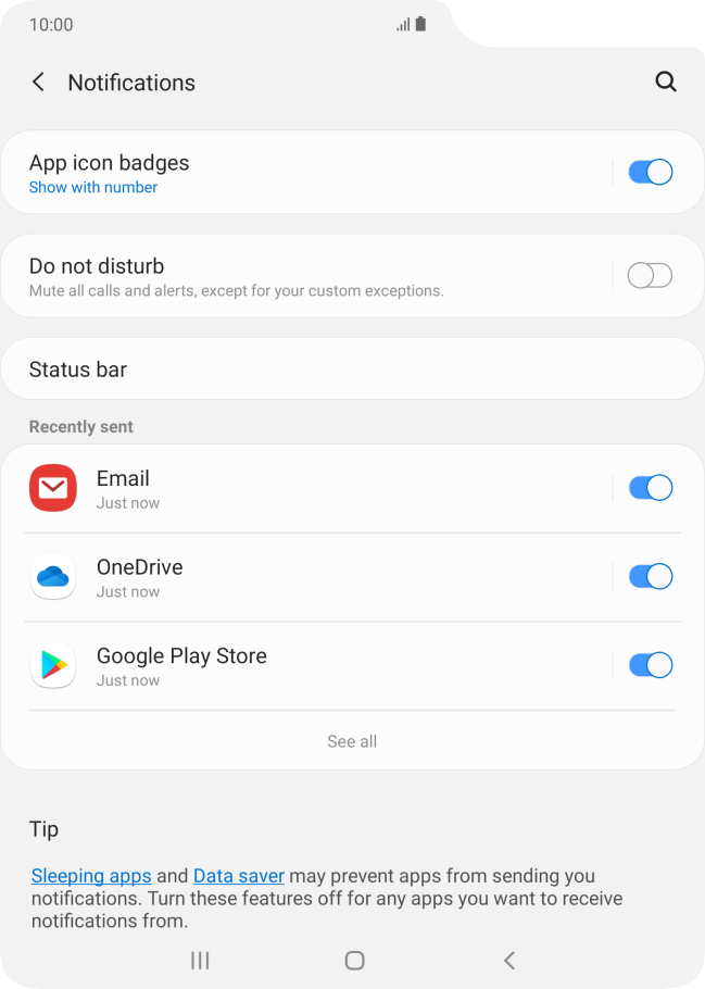 outlook notifications on galaxy watch