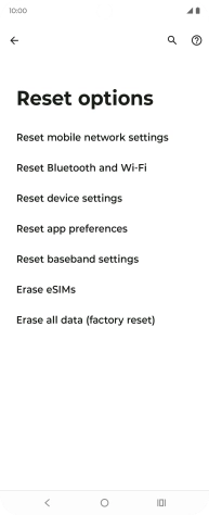 Press Erase all data (factory reset).