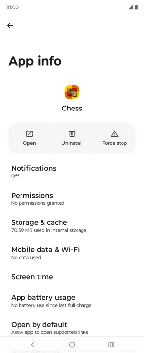 Press Storage & cache.