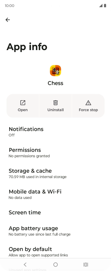 Press Storage & cache.