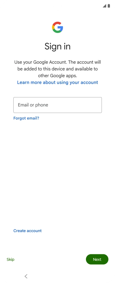 Press Email or phone.