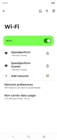Press the required Wi-Fi network.