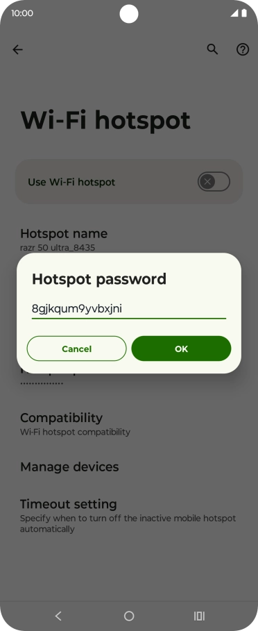 Key in the required password and press OK.