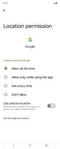 Press the required setting to turn the function on or off.