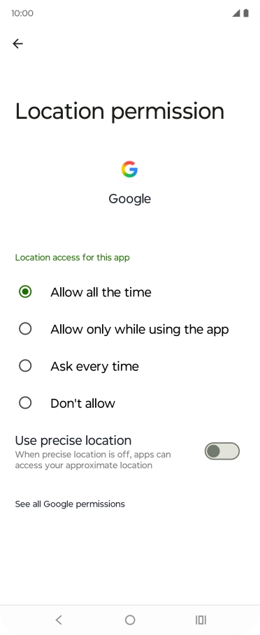 Press the required setting to turn the function on or off.