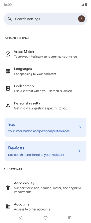 Press Voice Match and follow the instructions on the screen to turn automatic activation of Google Assistant on or off.