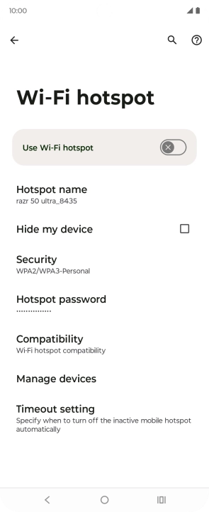 Press Hotspot name.