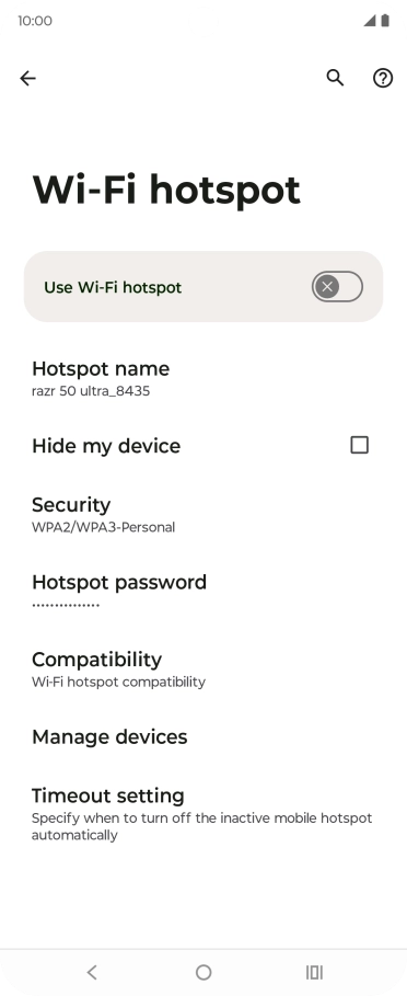 Press Hotspot name.
