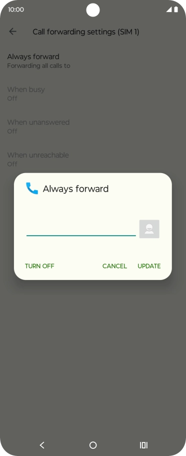 Press TURN OFF.