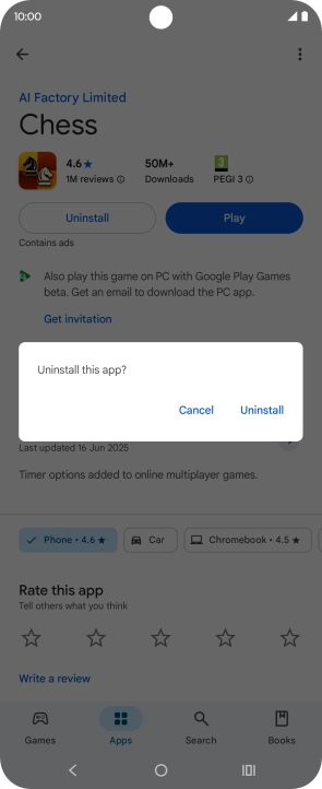 Press Uninstall.