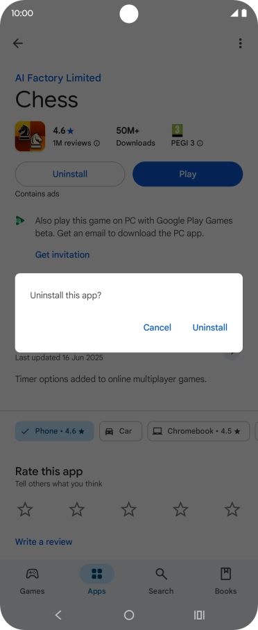 Press Uninstall.