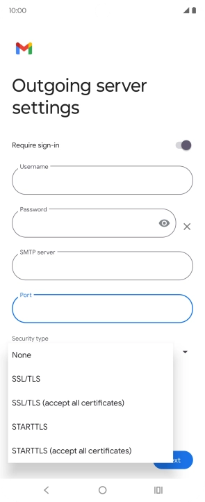 Press SSL/TLS.