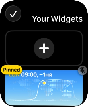 Press the unpin widget icon on the required widget to unpin it from the top of the stack.