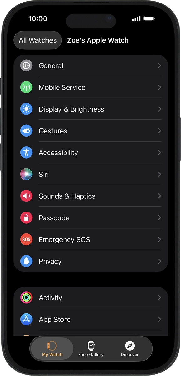 On your phone: Press Mobile Service.