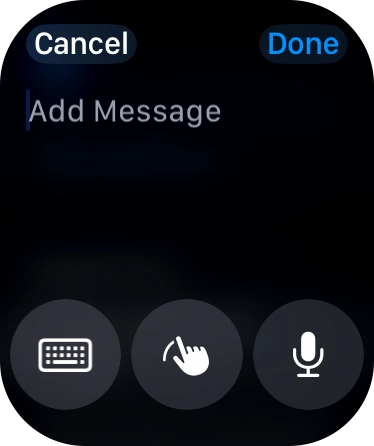 Press the microphone icon and record the message.