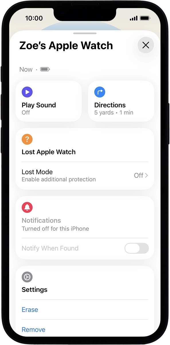 On your phone: Press Play Sound.