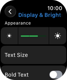 Press the brightness icons to set the required brightness.