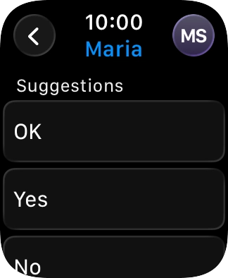Press the required quick reply.