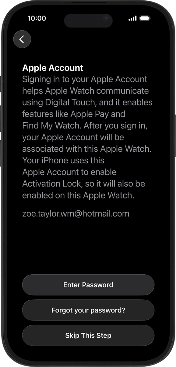 On your phone: Press Enter Password.