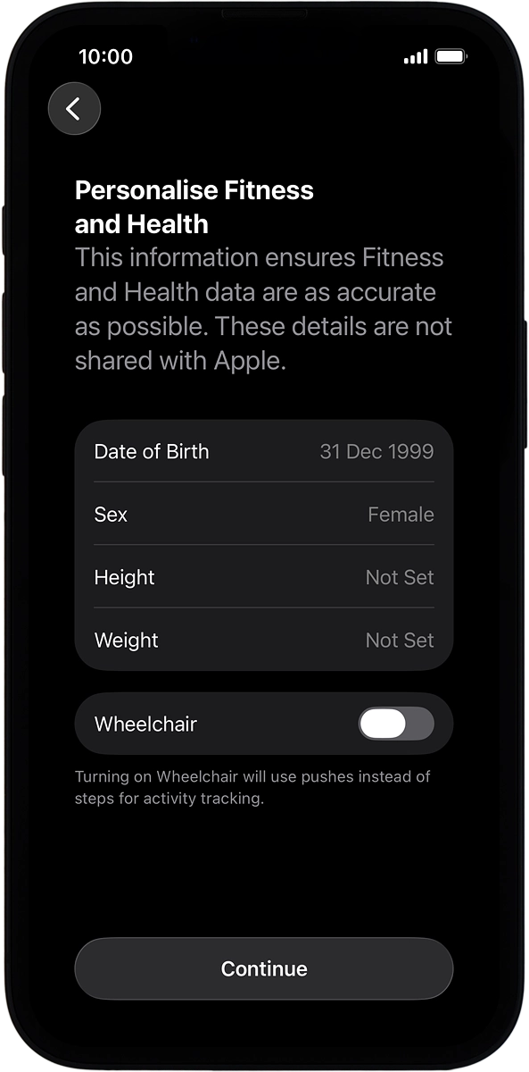 On your phone: Follow the instructions on the screen to select the required settings and press Continue.