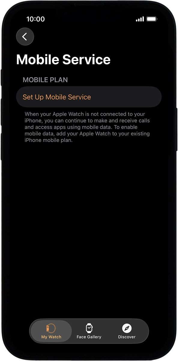 On your phone: Press Set Up Mobile Service and follow the instructions on the screen to set up mobile data.