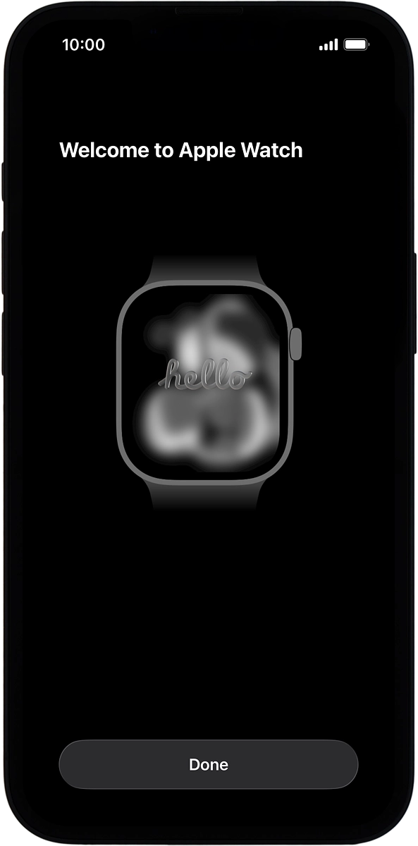 On your phone: Wait a moment while the activation of your Apple Watch is completed and press Done.