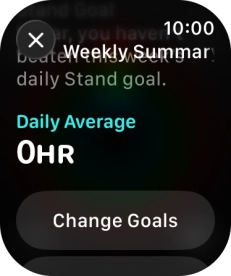Follow the instructions on the screen to see an activity summary for the current week or to adjust the daily activity goal.