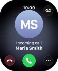 Press the Digital Crown when you get a call.