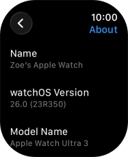 The software version of your Apple Watch is displayed below watchOS Version.