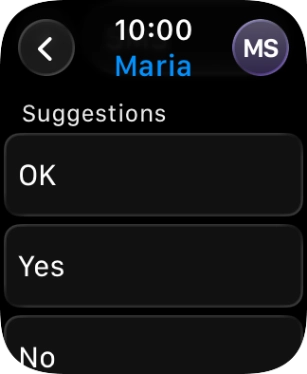 Press the required quick reply.